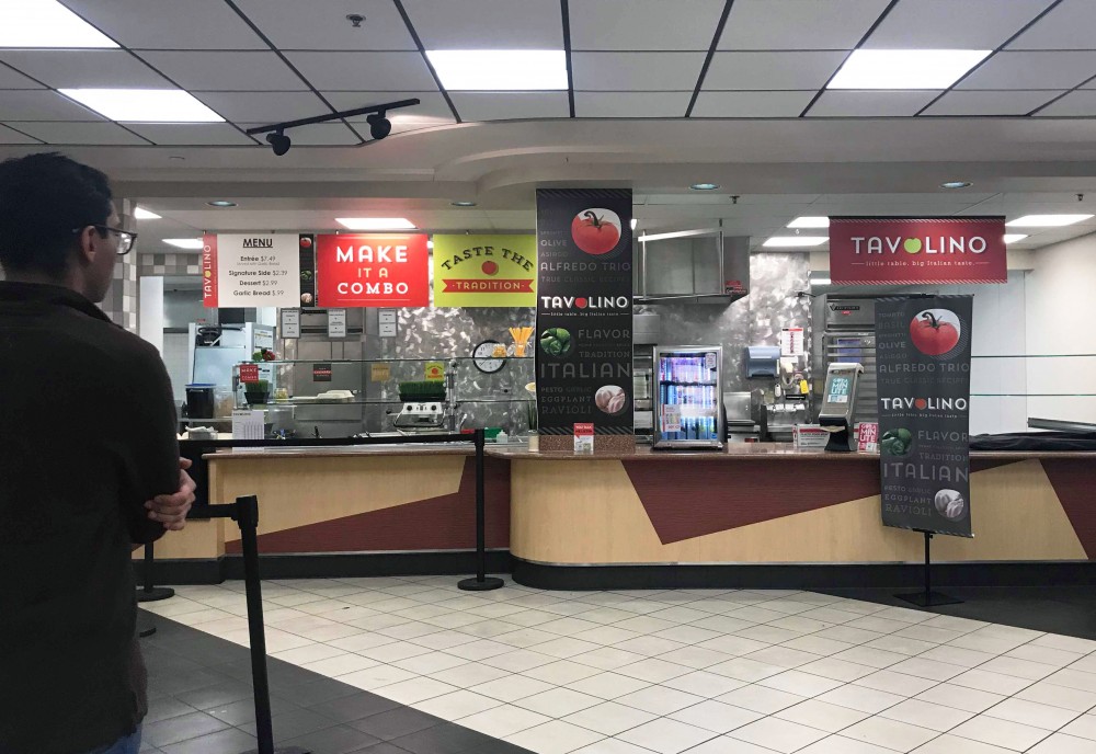 The current installment of the new Coffman restaurant Meta Flavors, Tavolino, as seen on Monday, Jan. 29. The new restaurants format uses student polling to decide which menu it will carry each month.