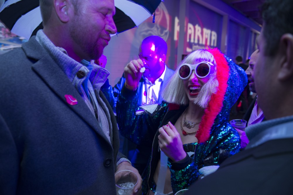 Attendees of the 2018 Maxim Party socialize on Saturday, Feb. 3, the night before Super Bowl LII.