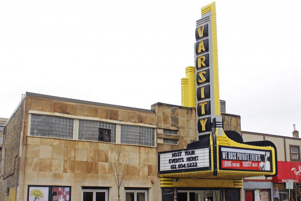 The exterior of Varsity Theater in Dinkytown on Wednesday, April 26. The theater was sold for over $2 million by former owner Jason McLean following four lawsuits alleging child sex abuse. 