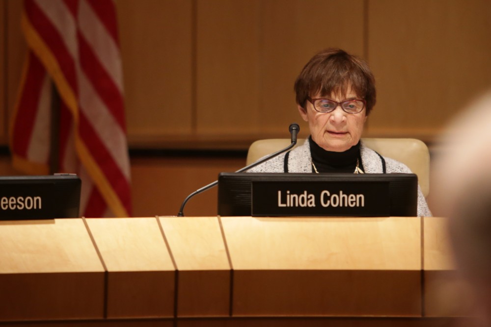 Regent Linda Cohen listens during a Board of Regents meeting at McNamara Alumni Center on Thursday, Feb. 8, 2018. 