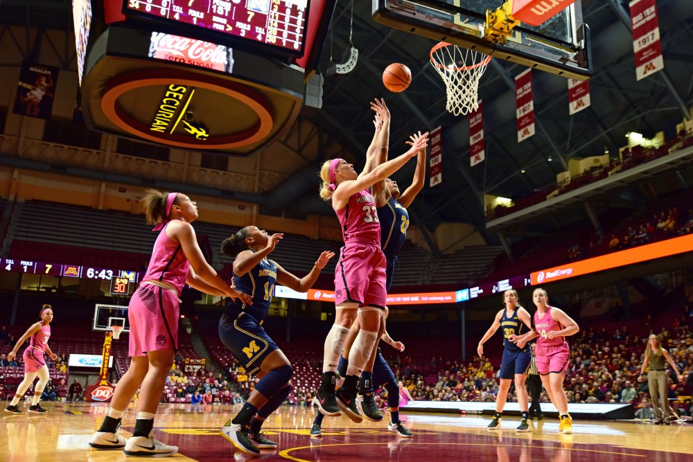 Gophers guard Carlie Wagner goes up for a shot during Minnesotas game against Michigan on Wednesday, Feb. 14. at Williams Arena.