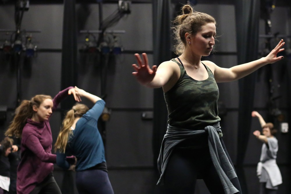 Katie Kummerow runs through a combination during her modern 8 class on Thursday, Feb. 22 at Barbara Baker Dance Center on West Bank. 