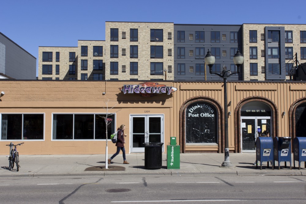 Hideaway's Dinkytown location, one of multiple shops in the area that sells tobacco products, as seen on March 29. By early fall, Minneapolis residents under the age of 21 may no longer be able to purchase tobacco products according to the City Council's newly proposed "Tobacco 21" ordinance. 