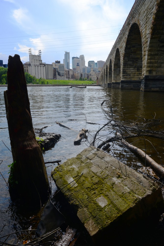 Underneath the Stone Arch Bridge is seen on May 25, 2018 in Minneapolis. The 135-year-old bridge received $1 million in repair funding from the state bonding bill.