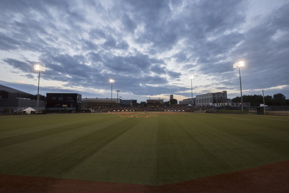 A lightning delay took place during the first inning of the game against UCLA on Saturday, June 2, 2018 at Siebert Field. The Gophers won 3-2.
