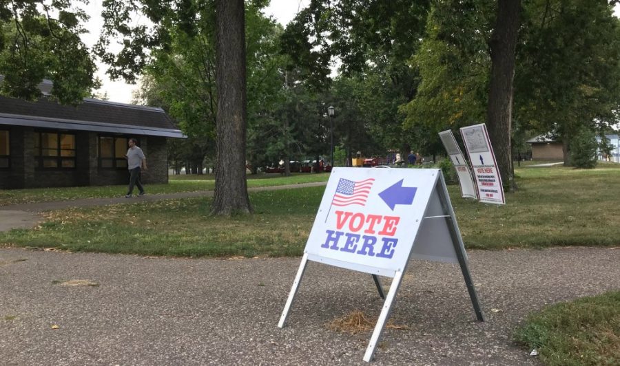 A man enters the building at Van Cleave Park, one of several polling locations around the University of Minnesota, to vote in Minnesotas primary elections on Tuesday, Aug. 14, 2018.