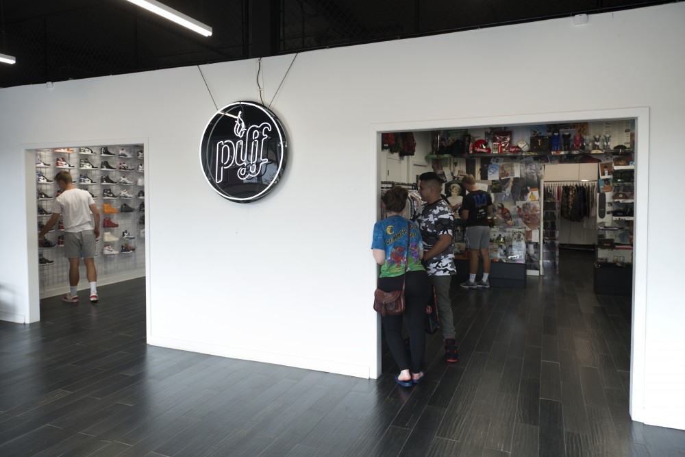 Patrons of Piff, a clothing store on Como Avenue, check out the streetwear items on Saturday, Sept. 1. The store specializes in buying and selling streetwear like Nike, Jordan and Supreme. 

