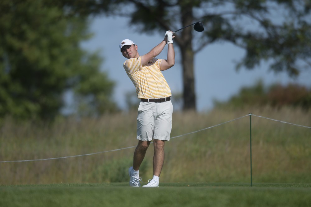 Senior Peter Jones plays during the Gopher Invitational on Sunday, Sept. 9 at Windsong Farm Golf Club in Maple Plain