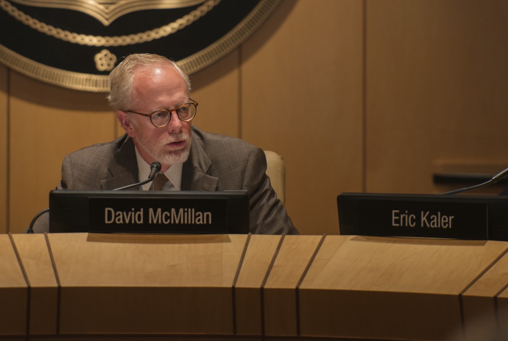 David McMillan speaks during the Board of Regents meeting on Friday, Sept. 14 at McNamara Alumni Center on East bank.