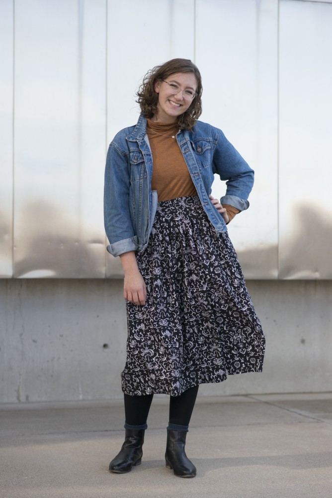 Zoe Long poses for a portrait in front of Weisman Art Museum on Friday, Sept. 28.