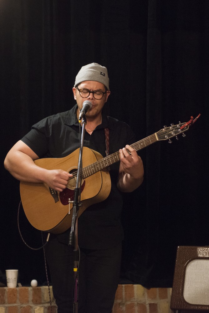 Regional Dialect singer Mathias Hertel performs at Bummer Strummer Sessions at Five Watt Coffee on Friday, Oct. 21.