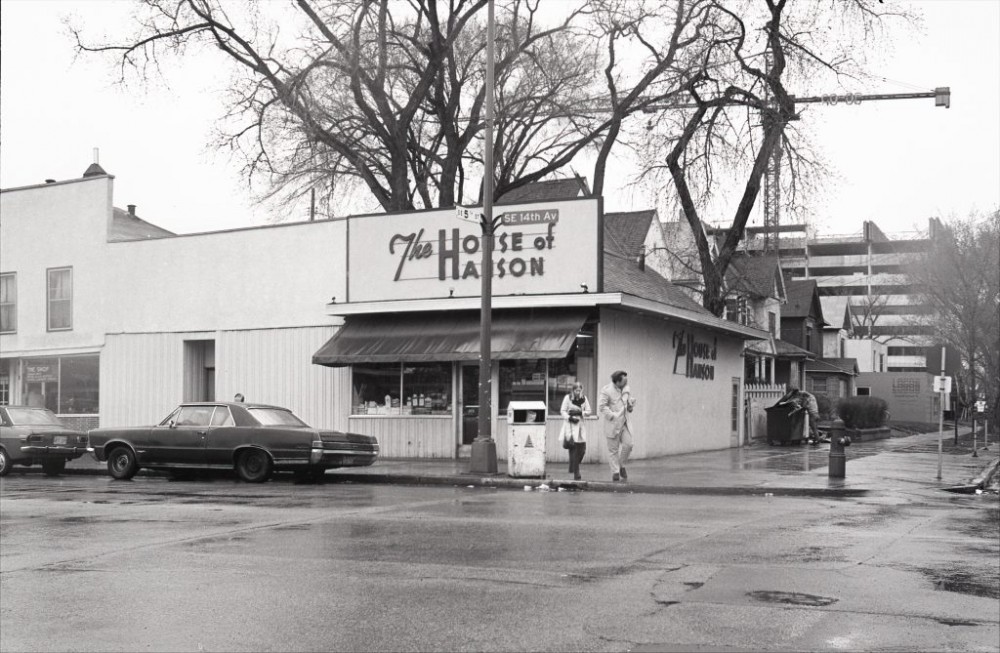 The Chateau Building can be seen under construction behind the House of Hanson Cafe which opened on Oct. 2, 1932. After 81 years of Hanson family ownership, the property was sold in 2013 and became the Venue. 
