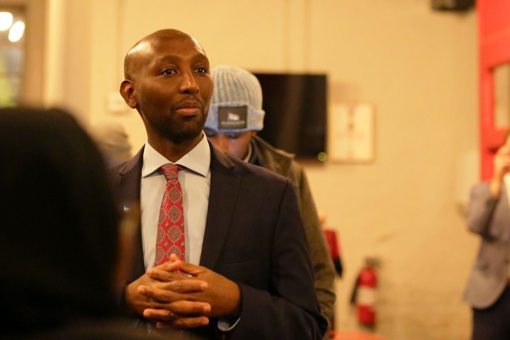 Democratic Candidate Mohamud Noor at his election party on Tuesday, Nov. 6 at Mixed Blood Theater on West Bank. He was elected to represent the Minnesota House of Representatives District 60B.