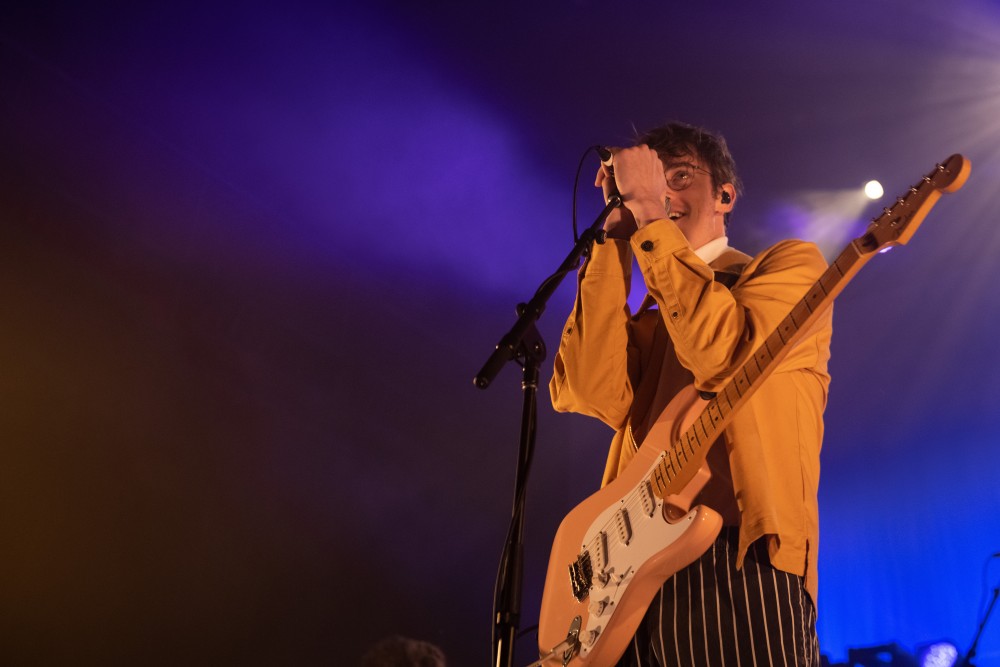 Jake Luppen of Hippo Campus performs on Friday, Nov. 23. at the Palace Theatre in Saint Paul. Hippo Campus played two sold out shows over the weekend. 