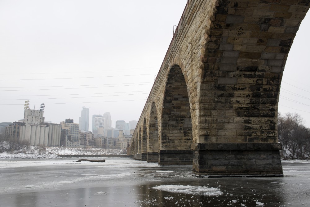 The Stone Arch Bridge as seen on Wednesday, Dec. 12. Intel and MnDOT will be using drones to evaluate the bridge and any repairs it may need. 