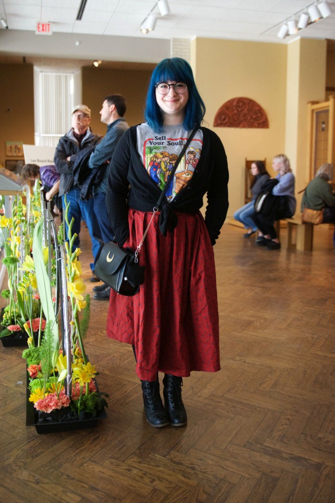 Katie Loop attends Art in Bloom at the Minneapolis Institute of Art on Saturday, April 13. My favorite [art in the museum] are the Rococo rooms, specifically the one where the light changes. Last time we were in there a small child asked if we were statues and I was like yes.