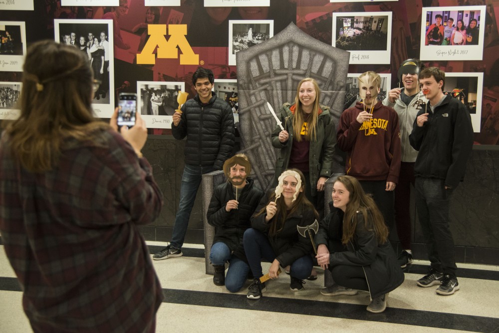 Samantha Villella takes a photo of Game of Thrones fans on Saturday, April 13 in Coffman Memorial Union. The event, A Song of Dice and Fire, was put on in celebration of the final season premiere of Game of Thrones on Sunday, April 14. 