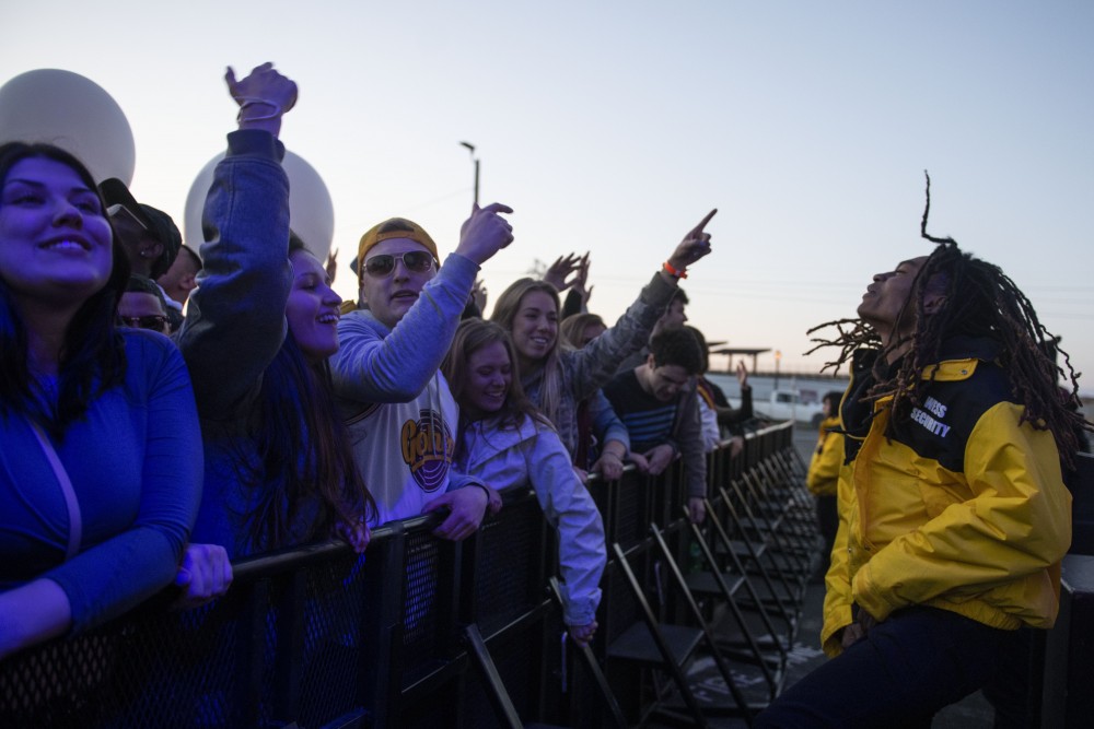 Spring Jam attendees cheer as they wait for Jay Rock to perform on Saturday, April 27 at the University of Minnesota. 