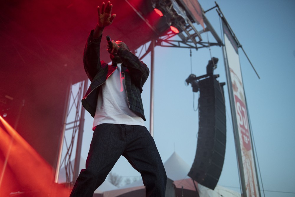 Jay Rock performs during Spring Jam at the University of Minnesota on Saturday, April 27. 