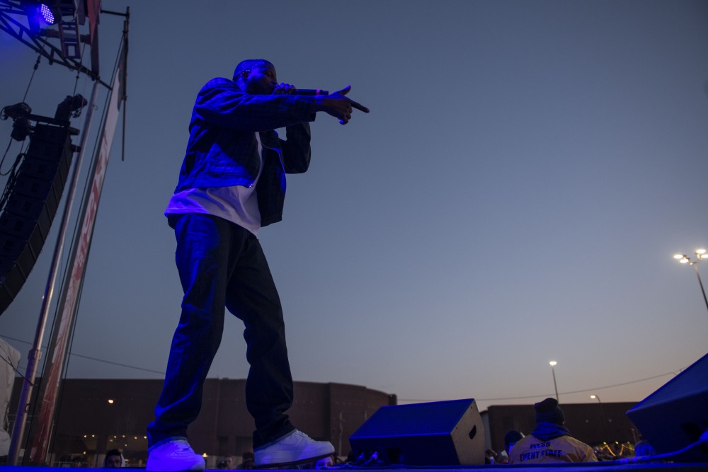 Jay Rock performs during Spring Jam at the University of Minnesota on Saturday, April 27. 