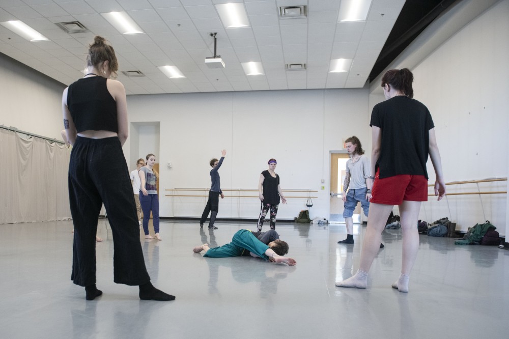 2:56 p.m.
Erin Thompson instructs a modern/contemporary dance class at the Barbara Barker Center for Dance.