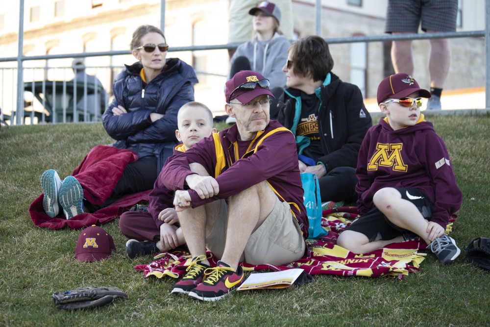 7:28 p.m.
Gopher fans watch the mens baseball game against Oklahoma at Siebert Field.