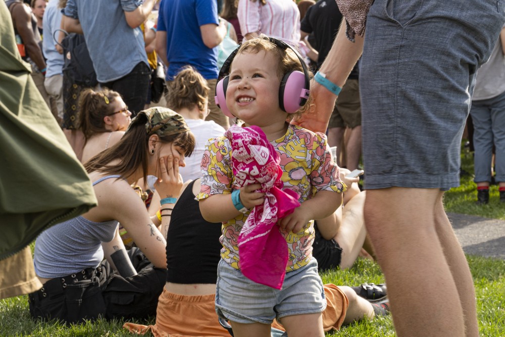 Scout Hall smiles during Rock the Garden at the Walker Art Center in Minneapolis on Saturday, June 29. 