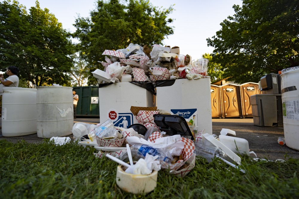 Trash bins filled up quickly on Saturday, July 6 in St. Paul for the annual Little Mekong Night Market. Vendors filled the streets with Southeast Asian cuisine.