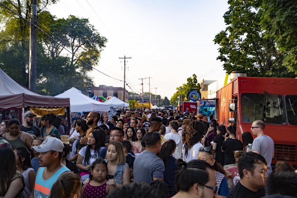 Large crowds filled the street on Saturday, July 6 in St. Paul for the annual Little Mekong Night Market.