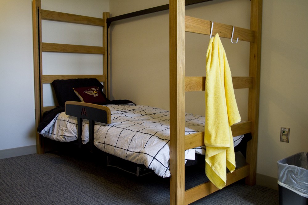 A dorm room accessible for students with disabilities as seen in the newly renovated Pioneer Hall on Wednesday, Aug. 21. 