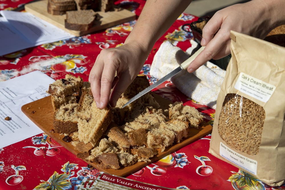 Local bread makers participate in the annual Bread Festival hosted by the Mill City Farmers Market in Minneapolis on Saturday, Sept. 14.