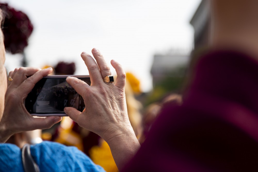 Crowds gather for the inauguration of Joan Gabel, the 17th President of the University of Minnesota, outside Northrop Memorial Auditorium on Friday, Sept 20, 2019. (Jasmin Kemp / Minnesota Daily)