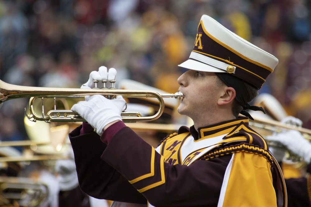 The Marching Band performs at TCF Bank Stadium on Saturday, Oct. 5, 2019. The Gophers defeated Illinois 40 to 17 to bring their record to 5-0. (Jasmin Kemp / Minnesota Daily)