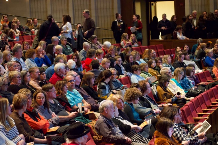 Crowds await speaker and Holocaust survivor Eva Schloss at Northrop Auditorium on Sunday, Oct. 27. 