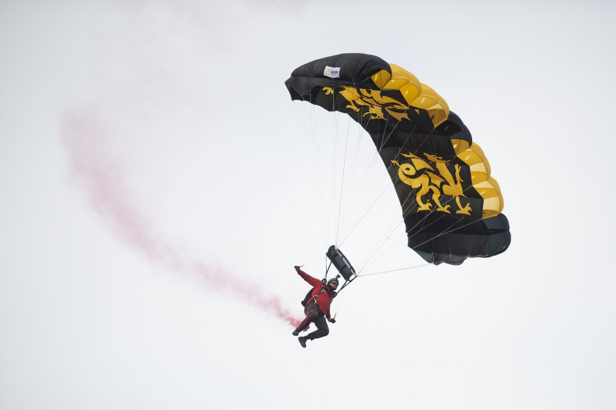 Skydivers land in TCF Bank Stadium on Saturday, Nov. 9. The Gophers defeated Penn State 31-26 to bring their record to 9-0. A first since 1904. 