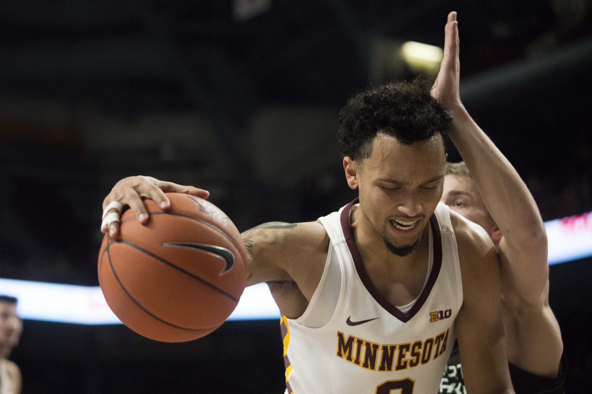 Guard Payton Willis breaks through the a defender at Williams Arena on Sunday, Nov. 24. The Gophers defeated North Dakota 79-56. 