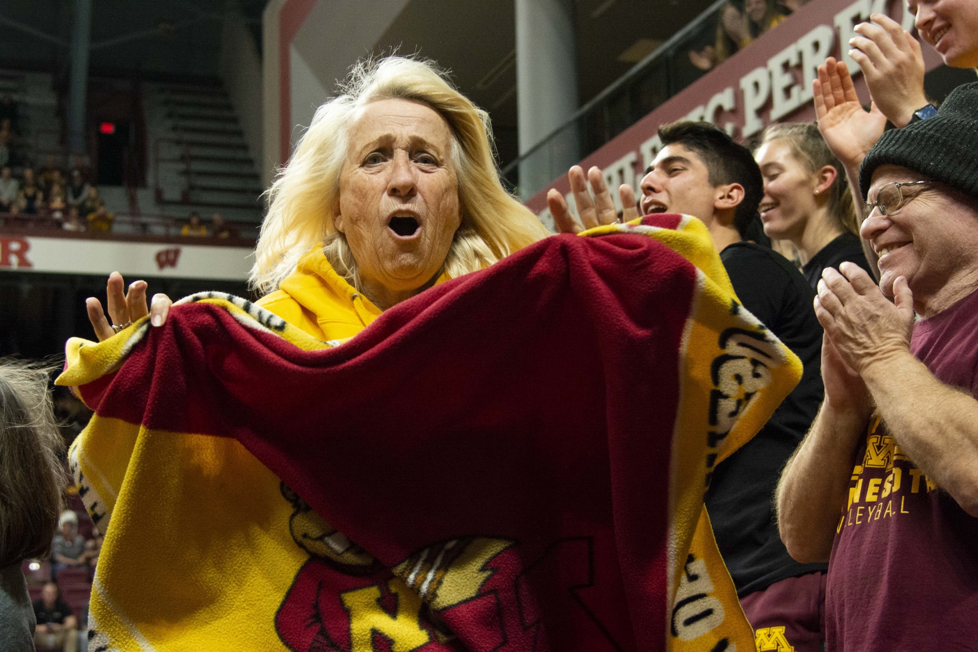 Gopher fans cheer during the game against the Fairfield Stags in the first round of the NCAA tournament at the Maturi Pavilion on Friday, Dec. 6. 