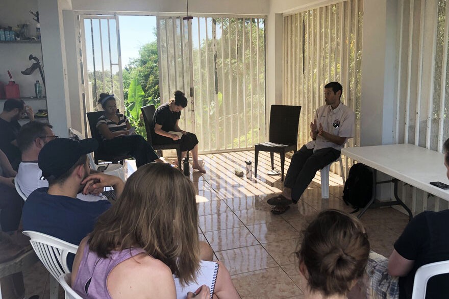 Professor Marcel Castro Sitiriche address the UMN Global Convergence Lab class in Puerto Rico. Courtesy of the Community Resiliency Blog 2020. 