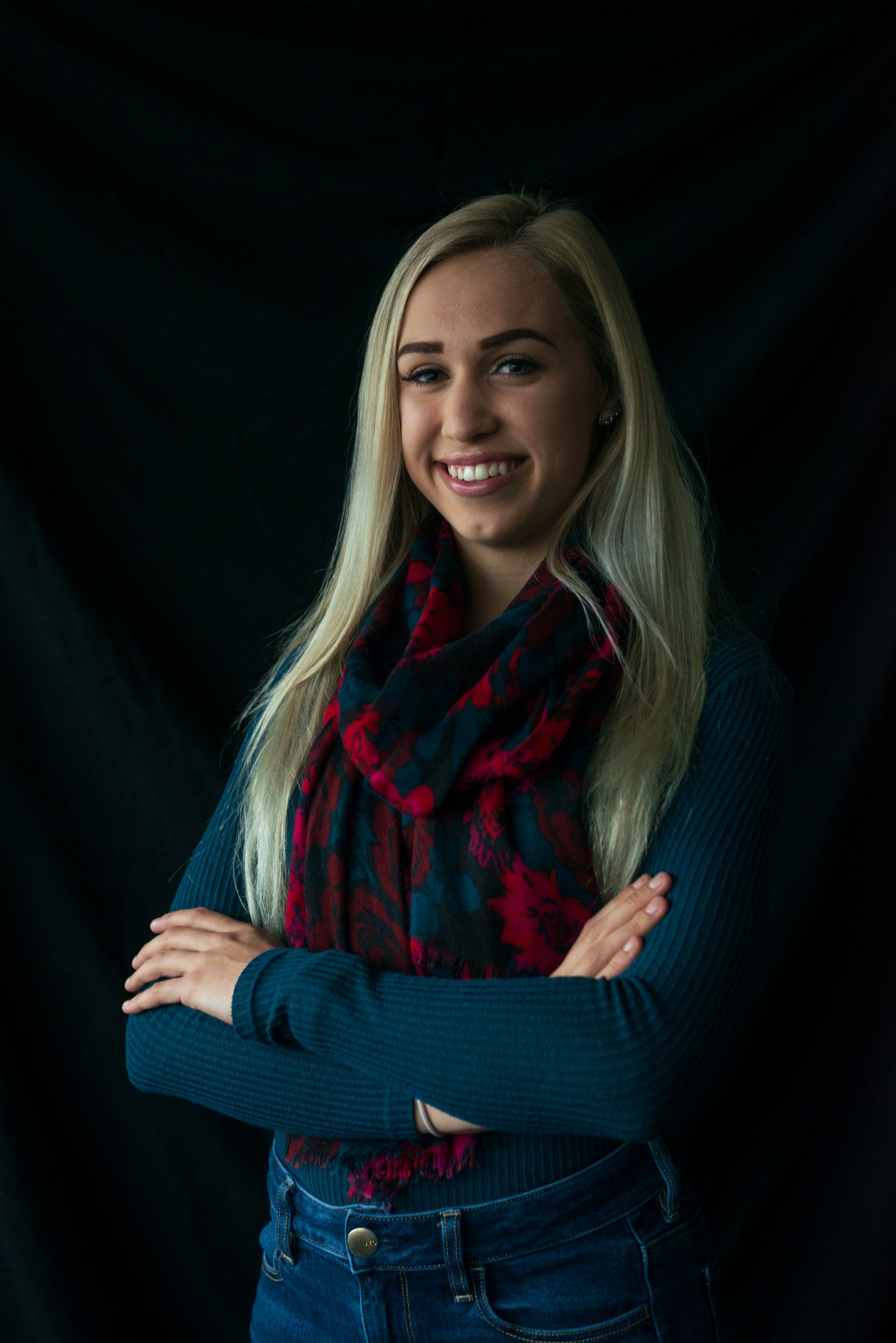 Senior Megan Olson poses for a portrait at the Minnesota Daily office on Thursday, Jan. 23.  If her campaign for Minnesota House Seat 57A is successful, Olson hopes to use her position to give back to the Apple Valley schools to which she credits her academic success.
