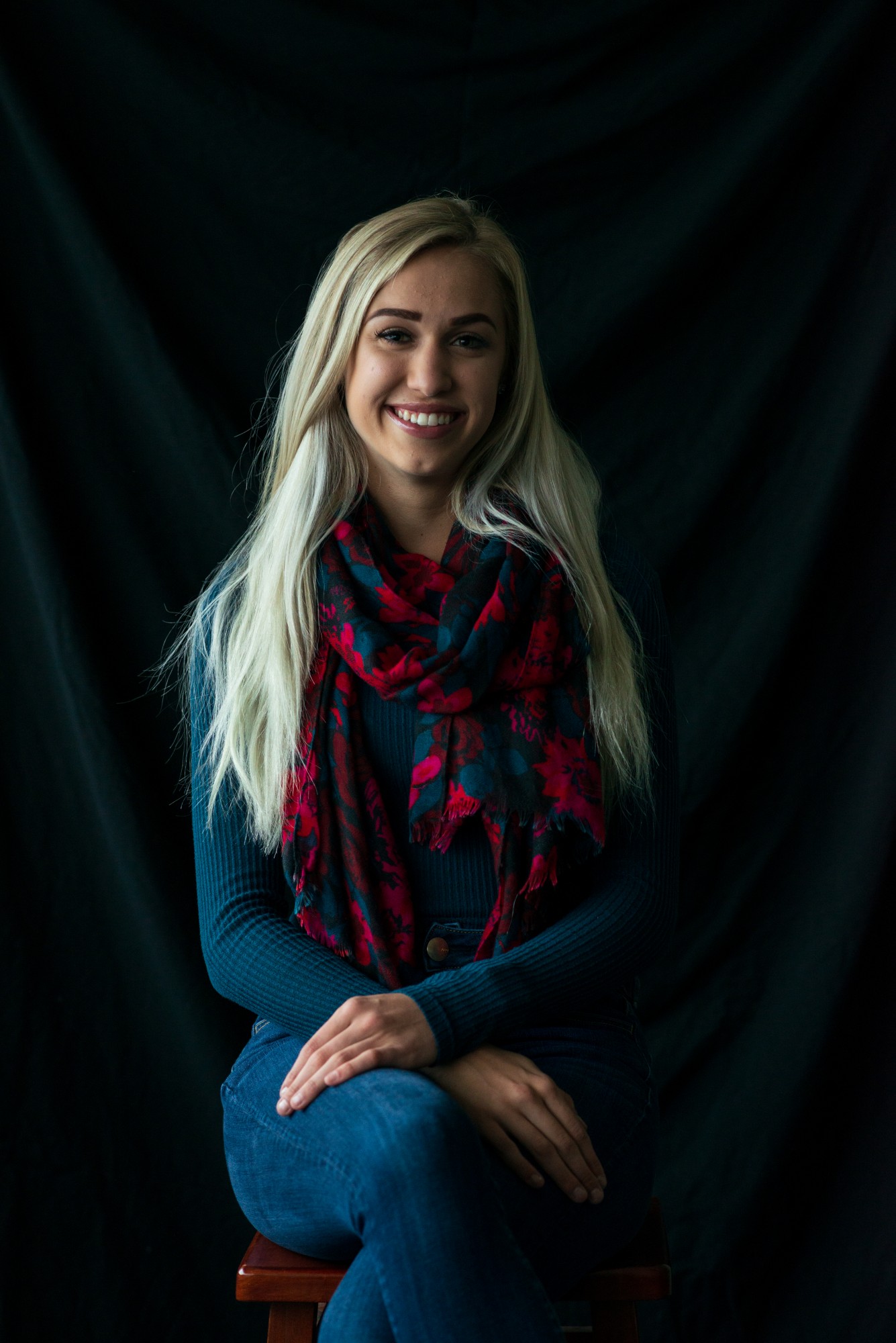 Senior Megan Olson poses for a portrait at the Minnesota Daily office on Thursday, Jan. 23.  If her campaign for Minnesota House Seat 57A is successful, Olson hopes to use her position to give back to the Apple Valley schools to which she credits her academic success.