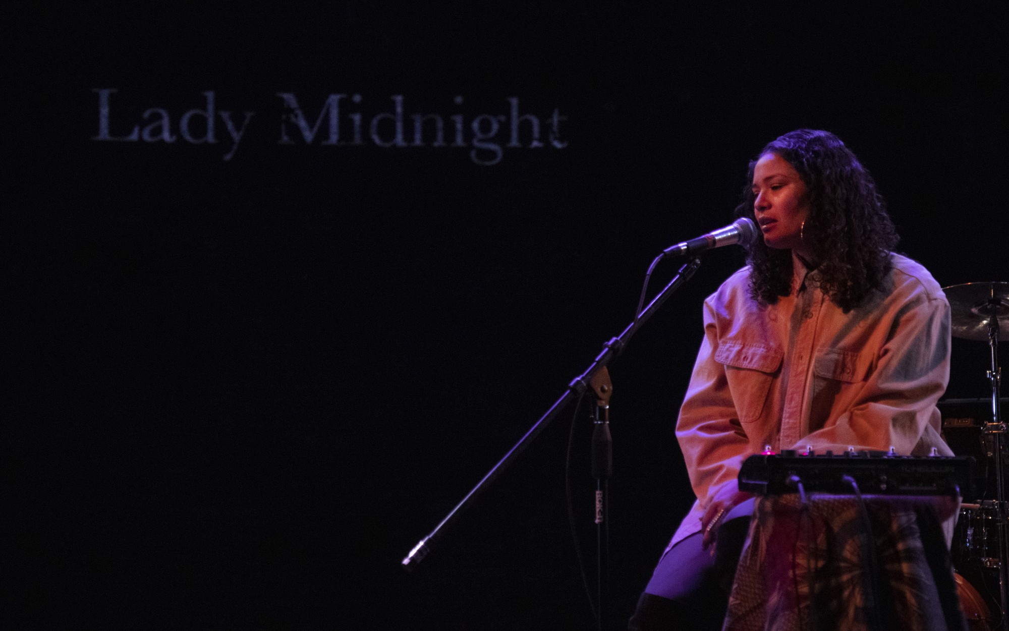 Lady Midnight performs in Work in Progress at The Southern Theater on Saturday, Feb. 8. The songs complemented the poets’ and writers’ themes of introspection, mental health, and the creative process. 