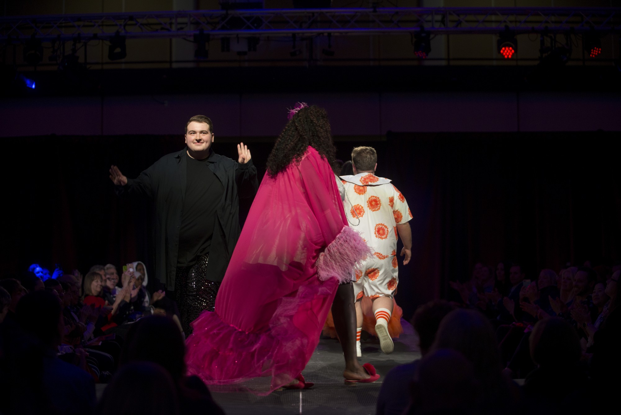 Models showing Designer Ian Harris work walk the runway at the Amplified fashion show at Rapson Hall on Saturday, Feb. 15. The show features designs by University of Minnesota apparel design seniors.