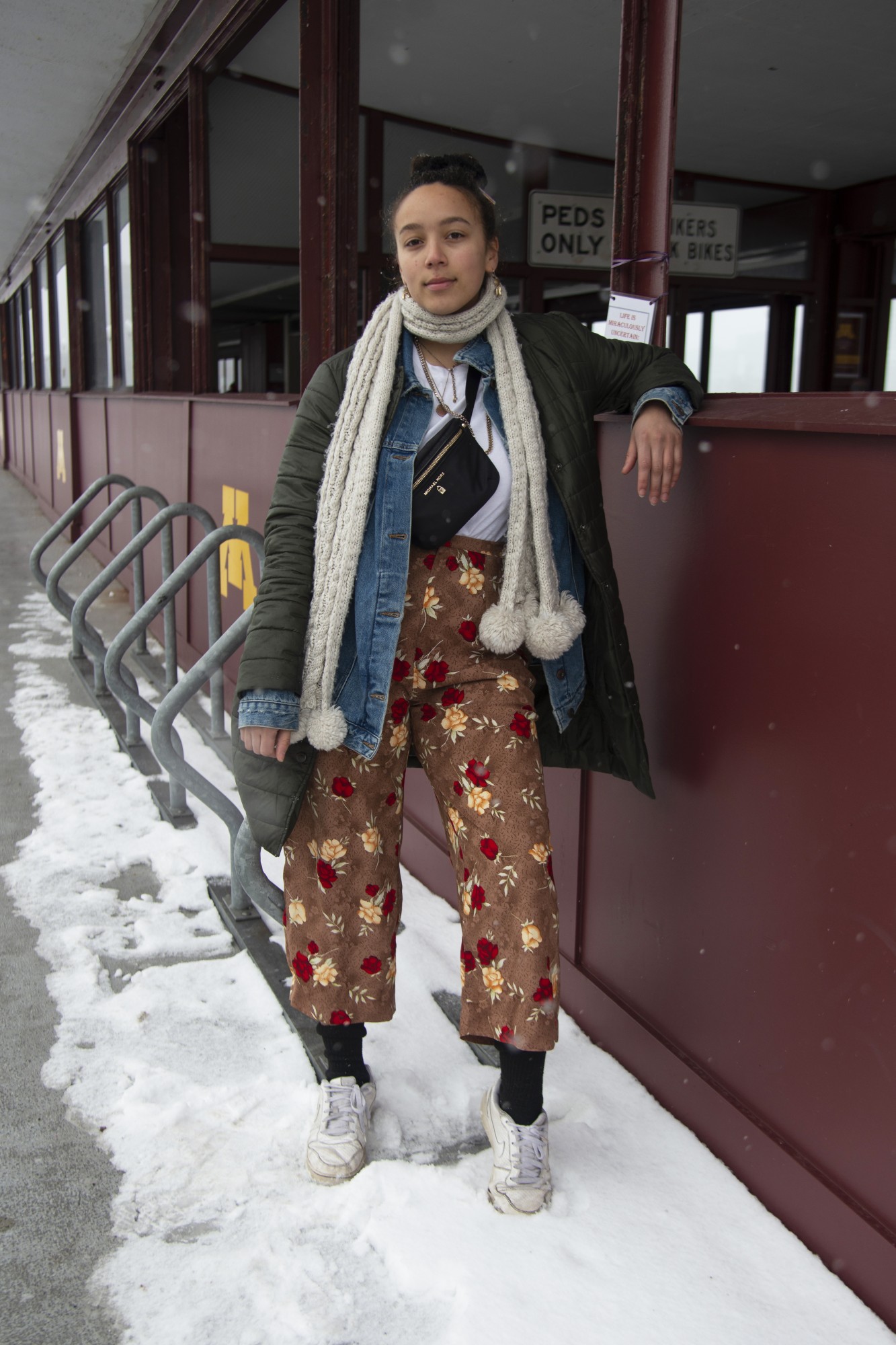 Lilliana Loll, senior, poses for a portrait on the Washington Avenue Bridge on Friday, Jan. 31. 
