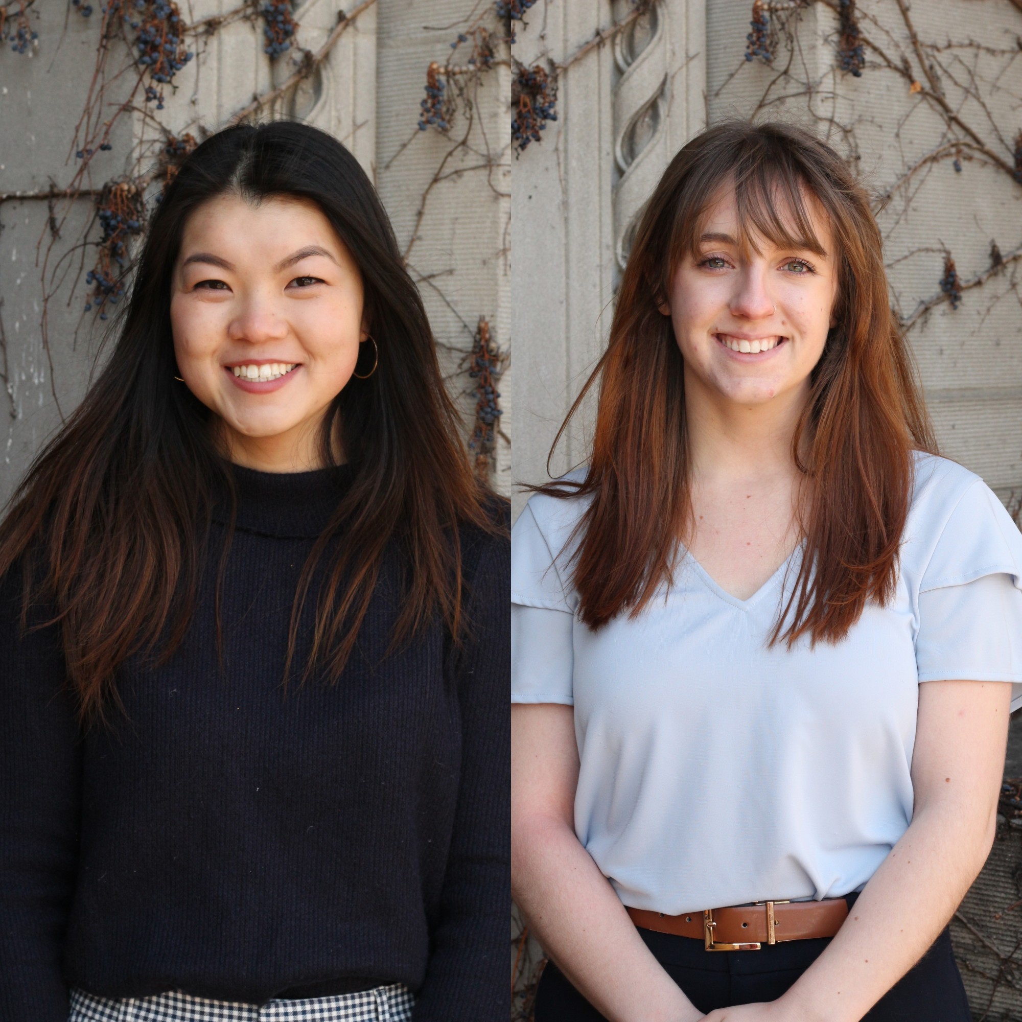 Presidential candidate Amy Ma, left, and vice presidential candidate Becca Cowin, right. Courtesy of the candidates.