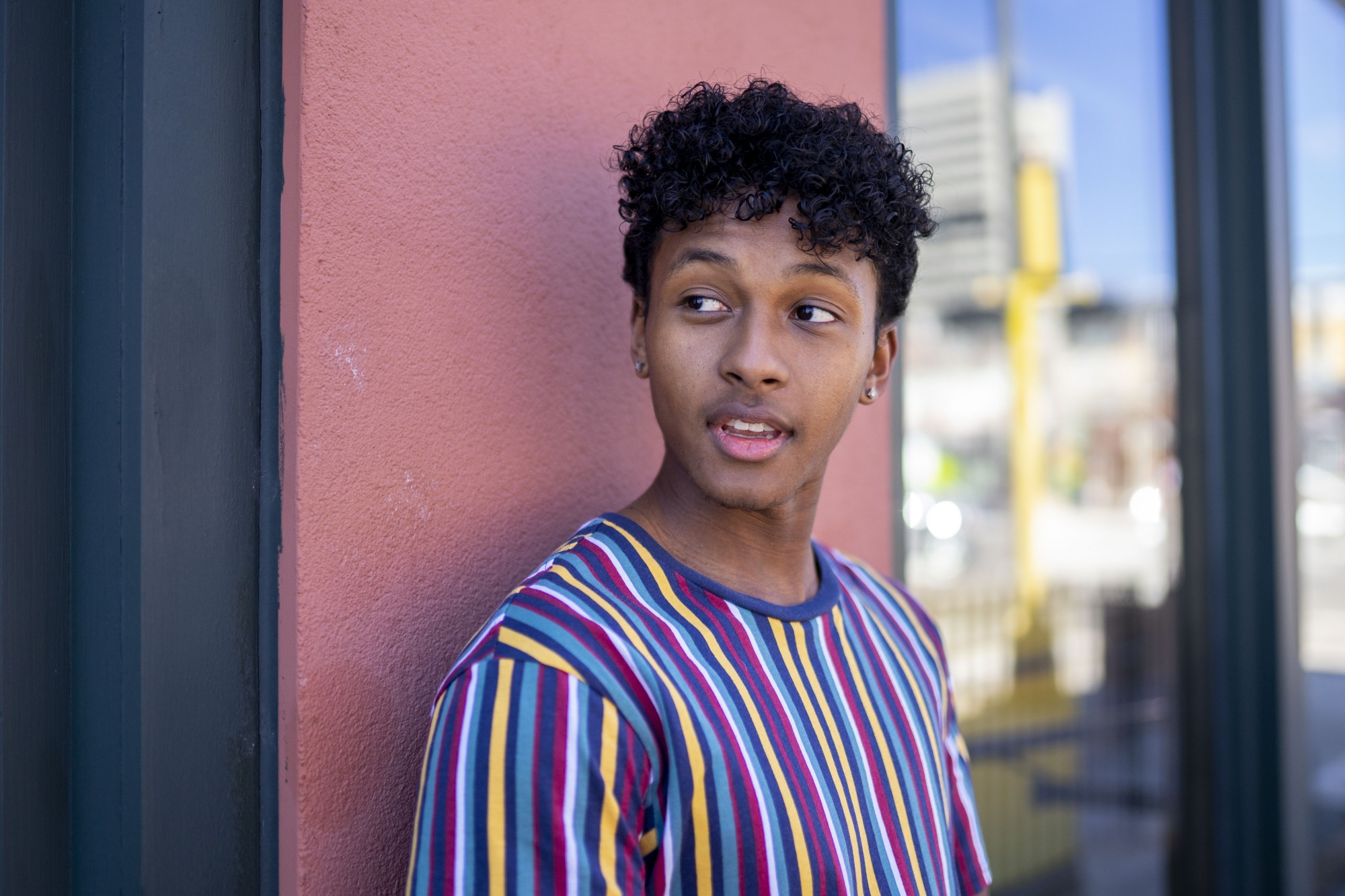 Jeremiah Broadway poses for a portrait in Dinkytown on Sunday, April 19. Artist Lizzo recognized him publicly on TikTok with a response video to his mix of “Good as Hell” and Adele’s “Rolling in the Deep.” The video has received 7.2 over million likes. 
