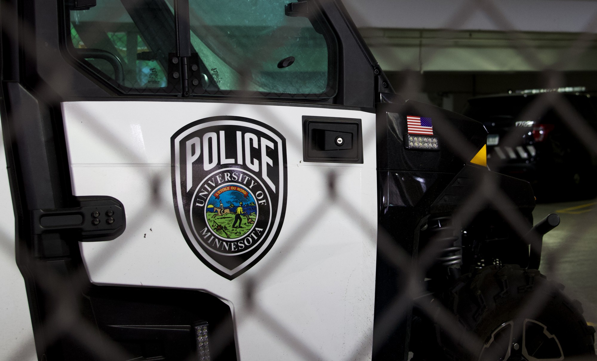 A UMPD vehicle at their headquarters on the University of Minnesota campus on Thursday, June 18. 