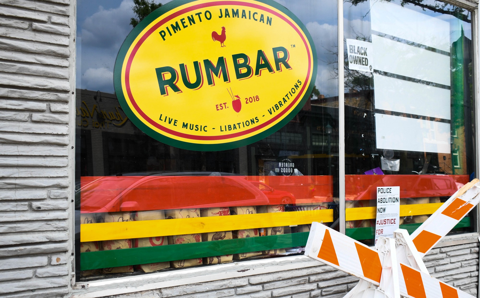 Pimento Jamaican Kitchen’s donation drop-off location on Sunday, June 28. Local Twin Cities eateries have opened their doors for donations to help communities heal.