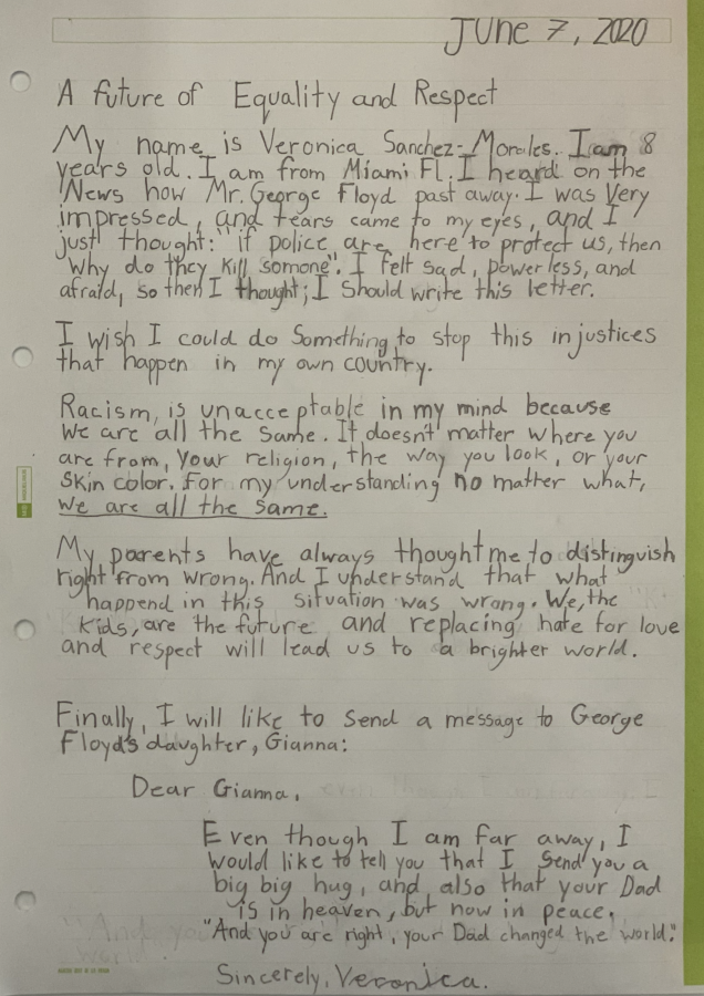 Letter to the Editor: An 8-year-olds reflections on George Floyd