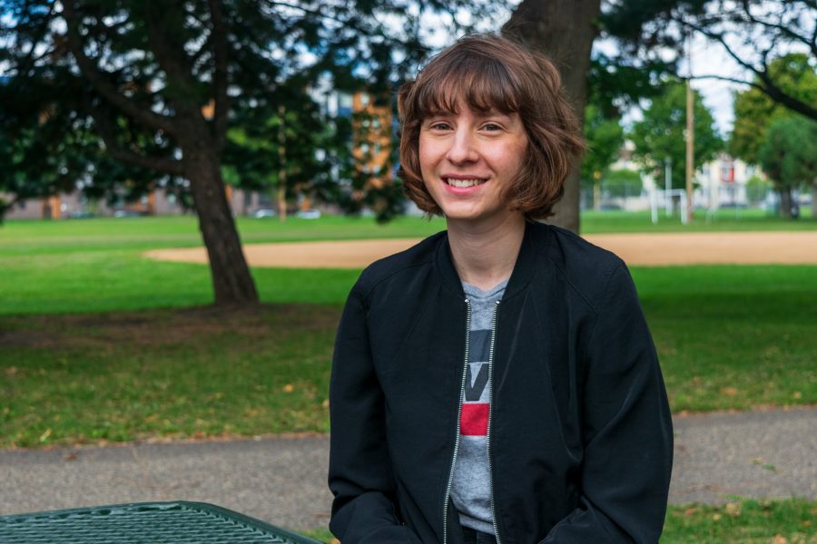 Fulbright Fellow Corrie Nyquist poses for a portrait at Van Cleve Park on Thursday, Sep. 3.