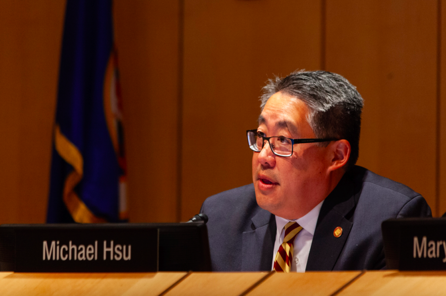 Regent Michael D. Hsu attends a scheduled Board of Regents meeting on Friday, Sep. 13, 2019.